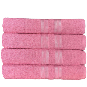 05 kit 4 toalhas de banho caricinha algodao rosa