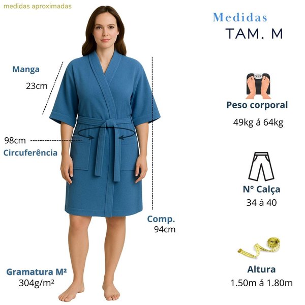 medidas roupao m